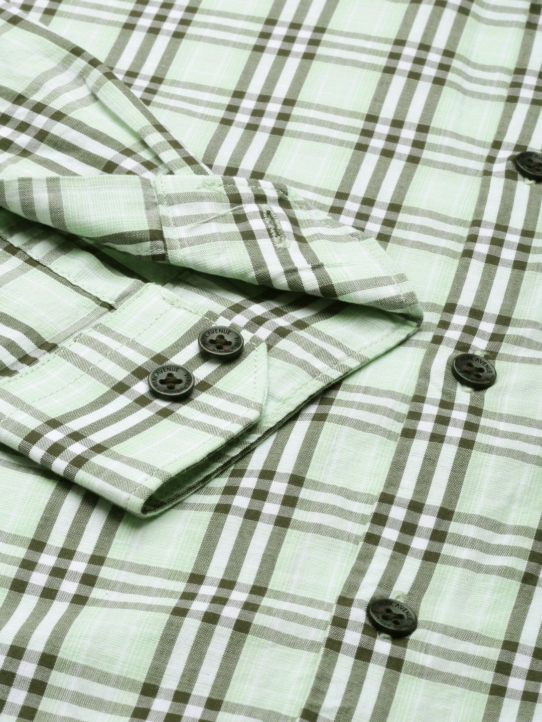 Park Avenue Men Slim Fit Tartan Checks Opaque Pure Cotton Casual Shirt