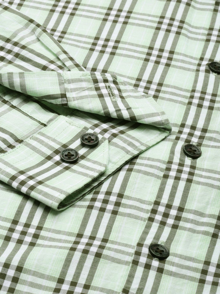 Park Avenue Men Slim Fit Tartan Checks Opaque Pure Cotton Casual Shirt