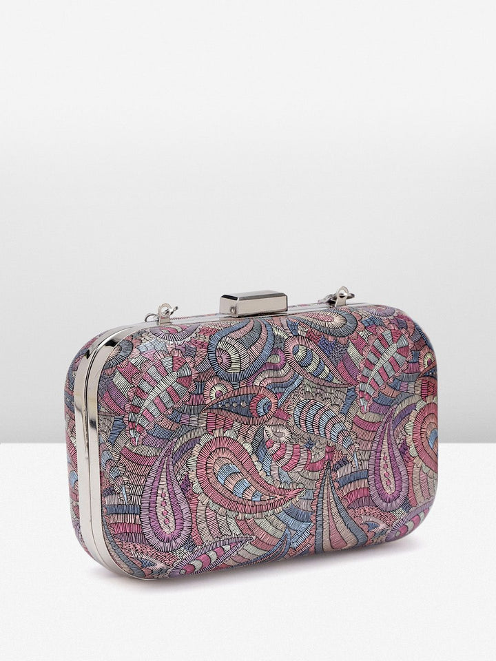 Lino Perros Women Paisley Printed Box Clutch