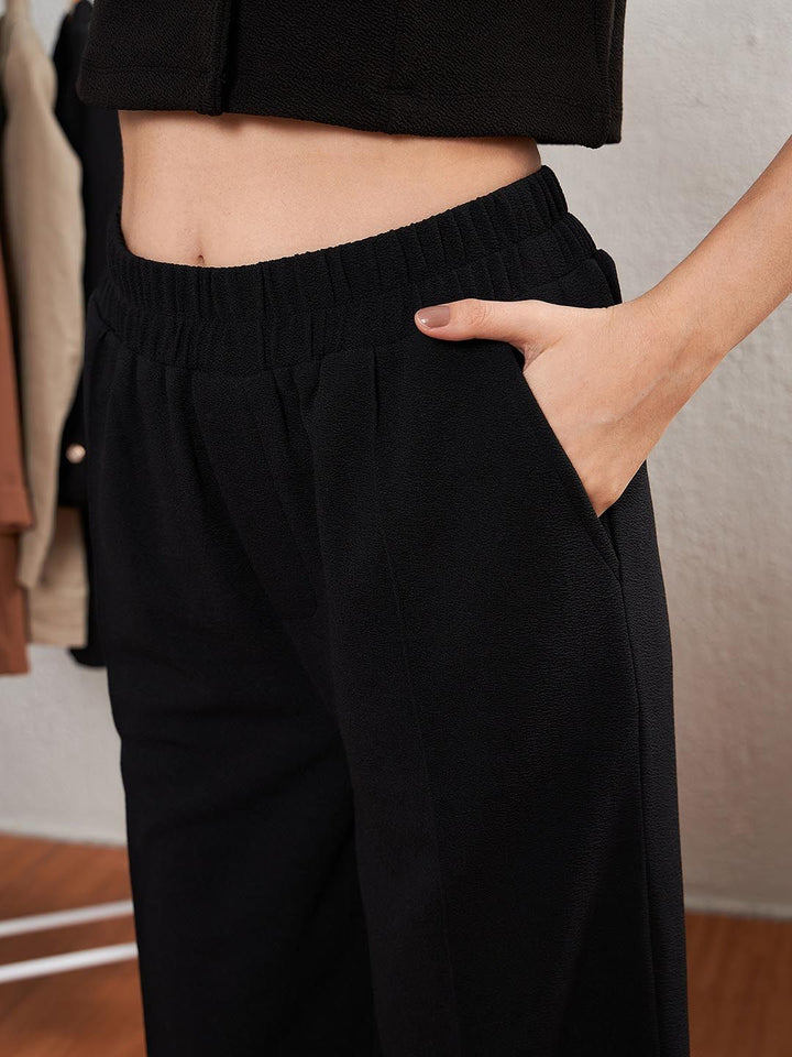 SASSAFRAS worklyf Lapel Collar Crop Blazer & Trousers