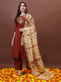 KALINI Yoke Design Regular Gotta Patti Kurta with Palazzos & Dupatta