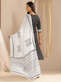 Libas Ethnic Motifs Printed Regular Gotta Patti Pure Cotton Kurta with Palazzos & Dupatta