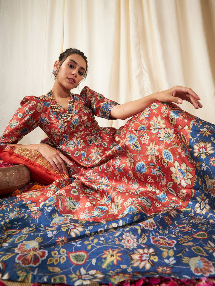 Shae by SASSAFRAS Orange & Blue Floral Maxi Dress