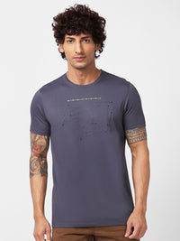 SPYKAR Round Neck Cotton Embellished Slim Fit T-shirt