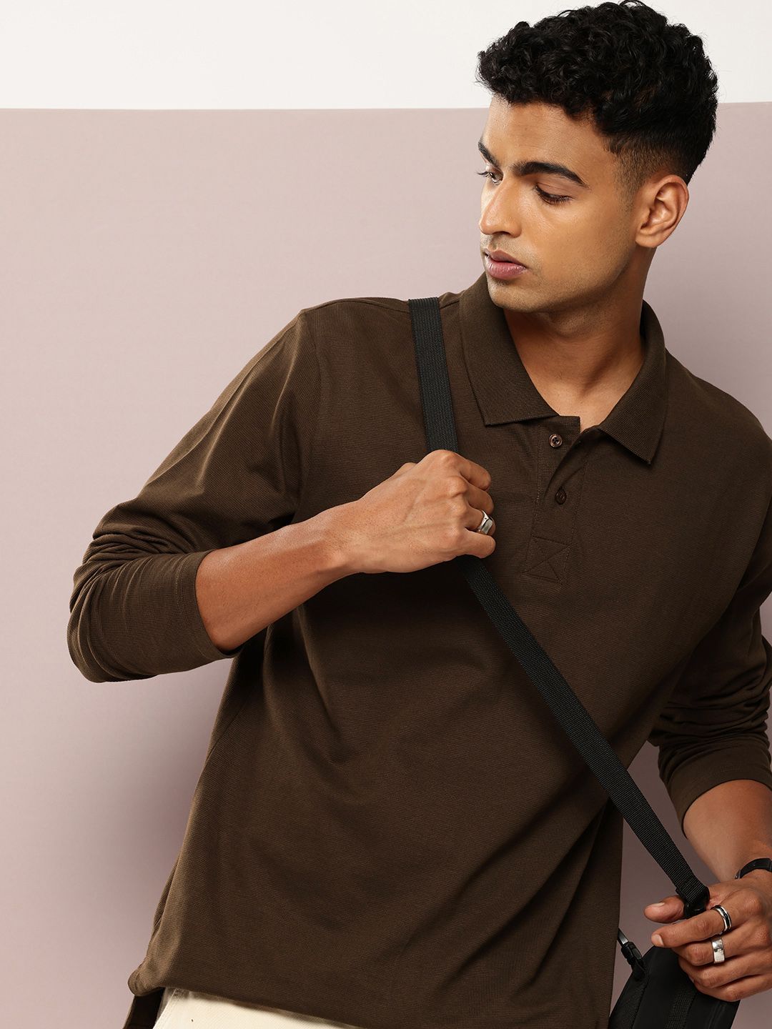 DILLINGER Men Polo Collar Oversized T-shirt