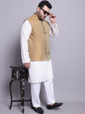 SOJANYA PLUS Self Design Kurta Kapas Tulen Dengan Piyama & Dengan Jaket Nehru