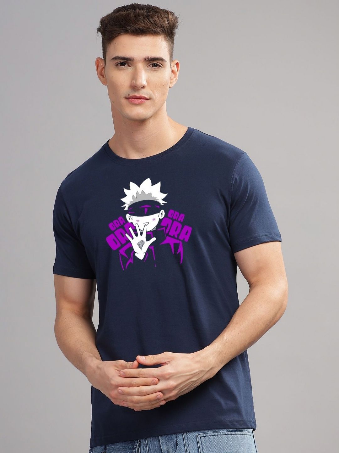 ADRO Men Printed Applique T-shirt