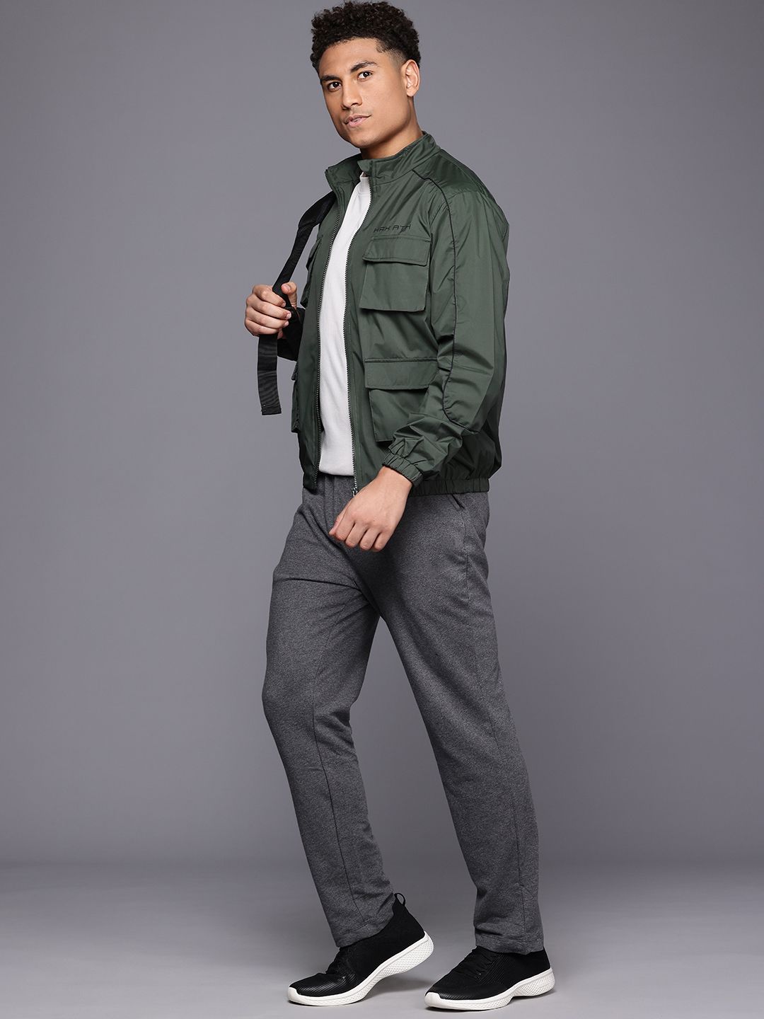 HRX by Hrithik Roshan Longline Cargo-Style Tailored Jacket