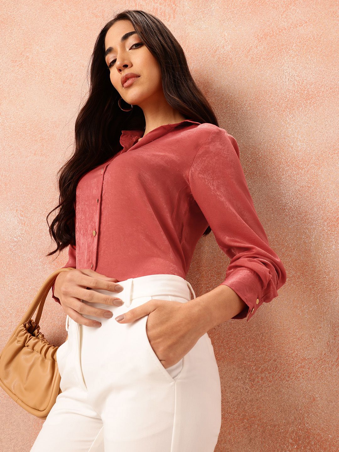all about you Satin-Finish Regular Fit Casual Shirt