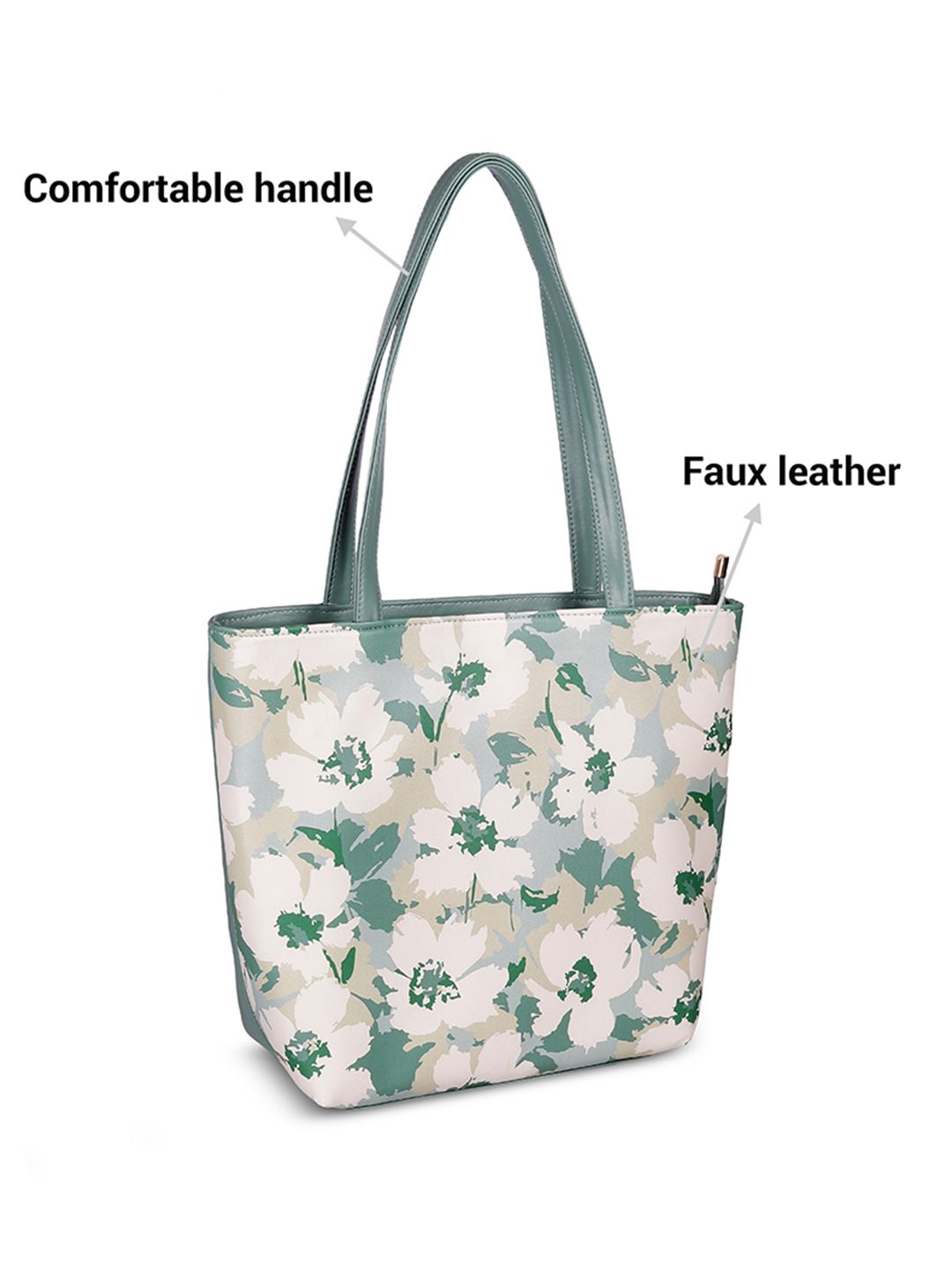 Mochi Women Floral Printed Oversized Structured Tote Bag