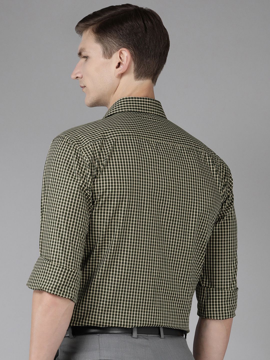 Park Avenue Slim Fit Micro Checked Pure Cotton Formal Shirt