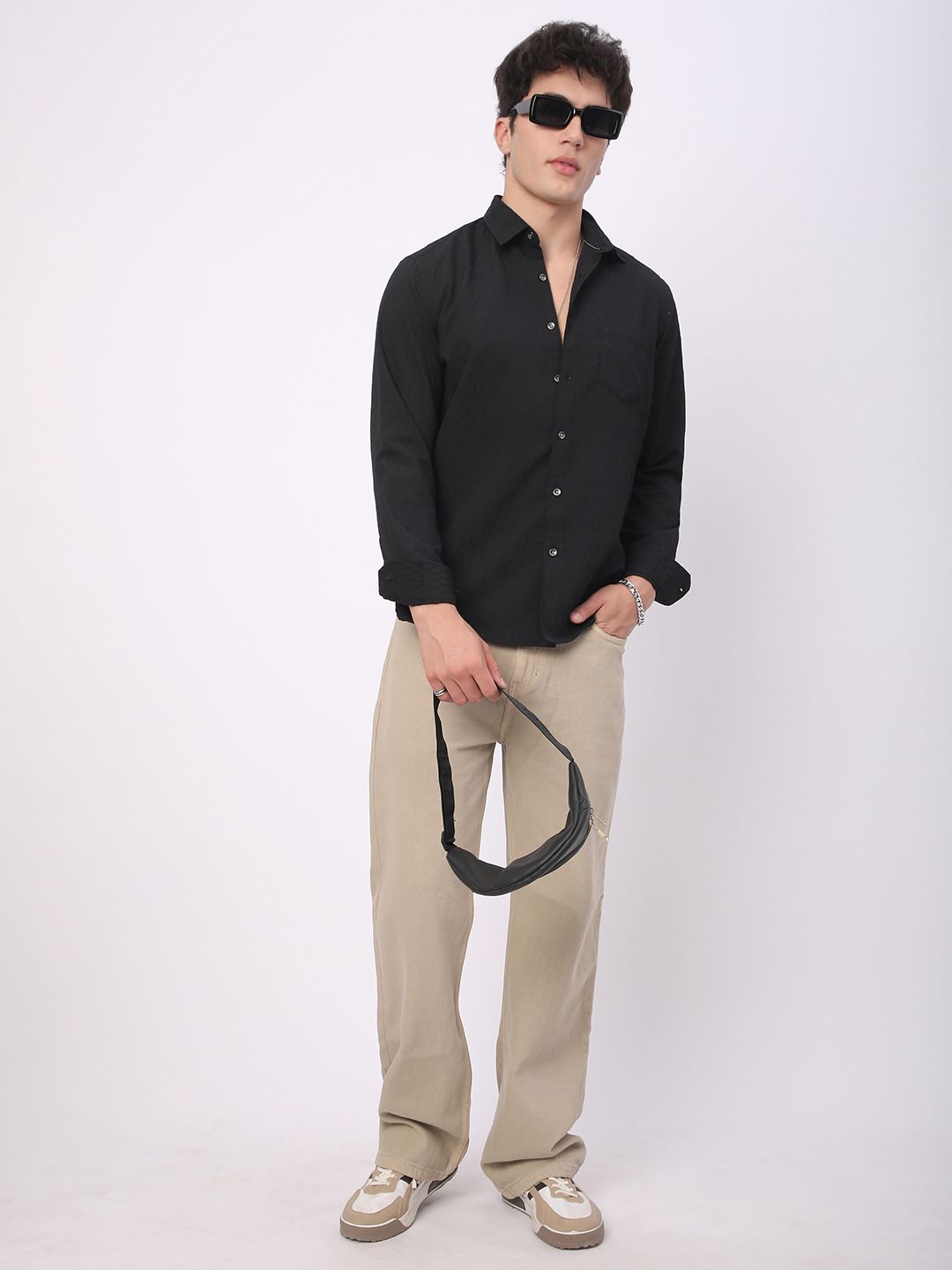 VASTRADO Men Classic Slim Fit Opaque Casual Shirt