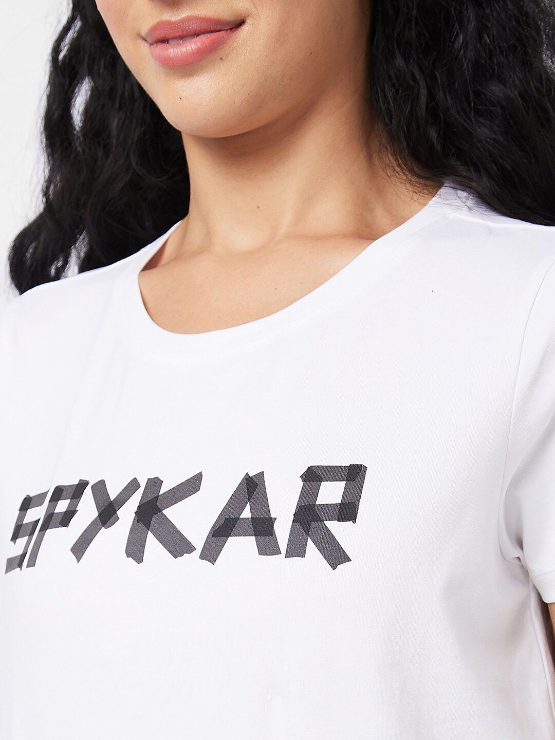 SPYKAR Typography Printed Short Sleeves Cotton T-shirt