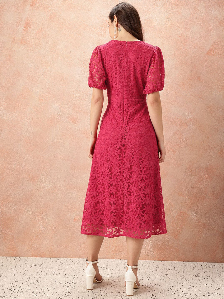 all about you Floral Lace A-Line Midi Dress