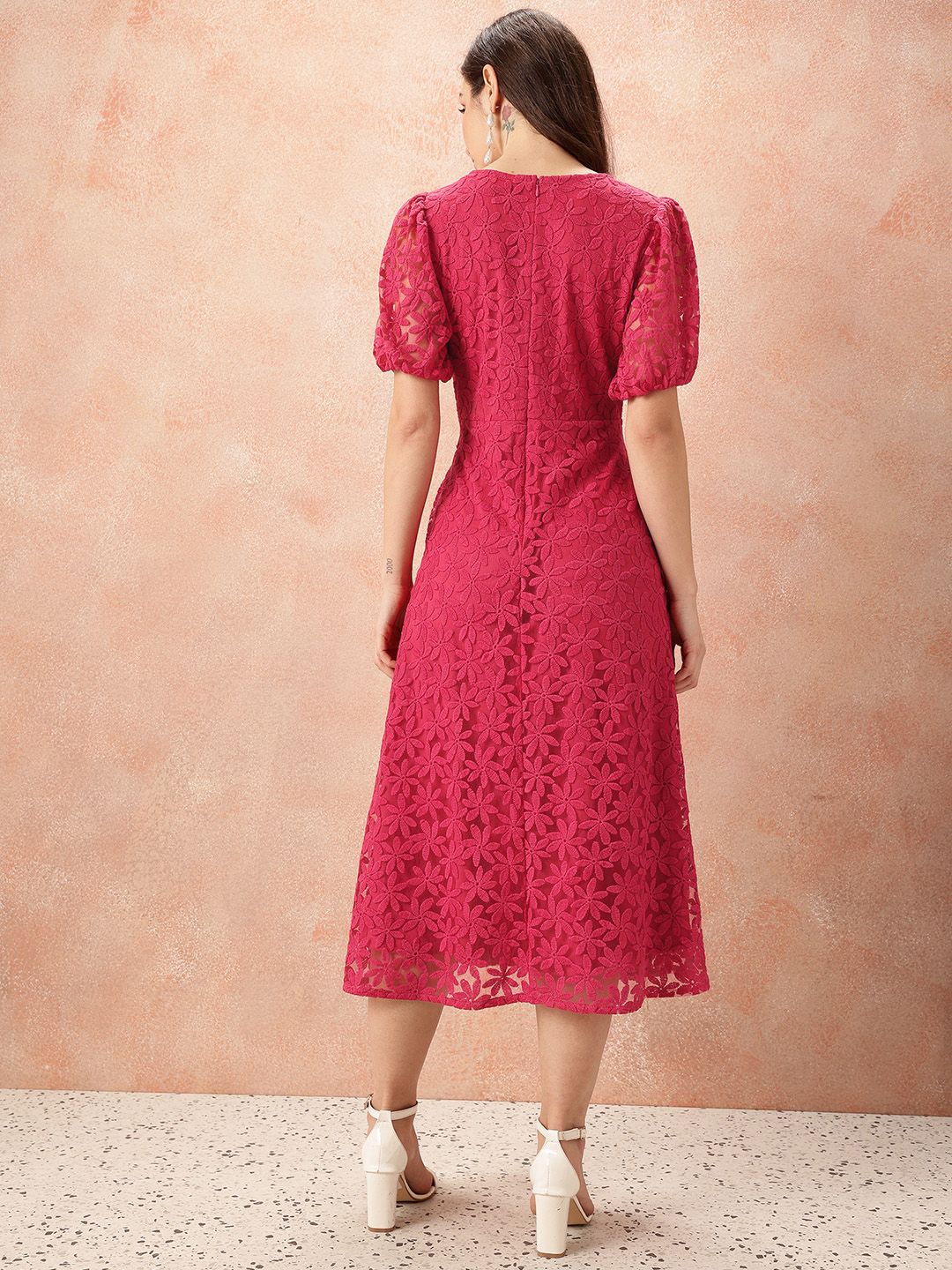 all about you Floral Lace A-Line Midi Dress