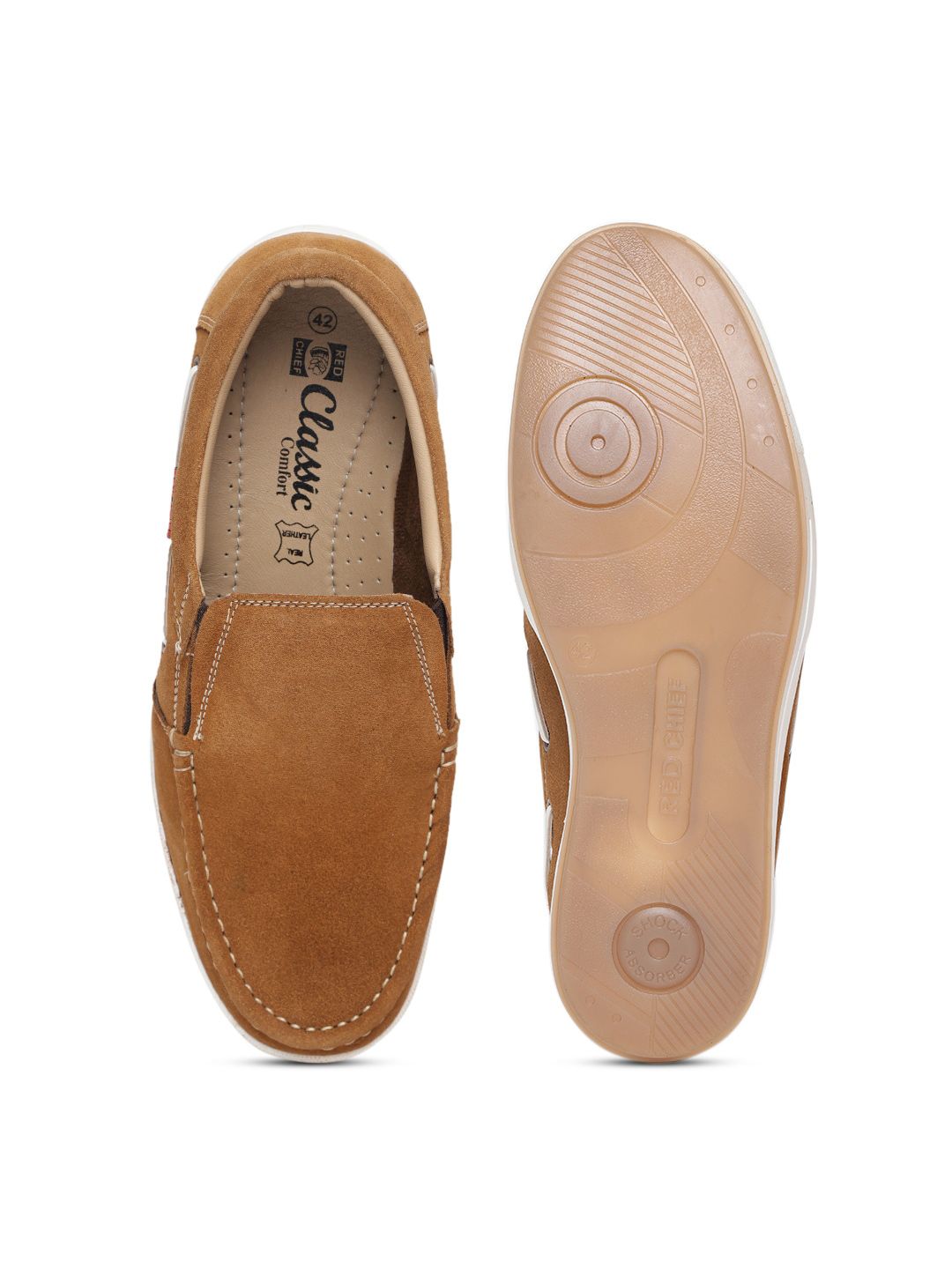 Red Chief Men Brown Suede Slip-On Sneakers