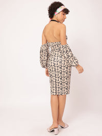 DressBerry Digital Dreams Printed Backless Bodycon Dress