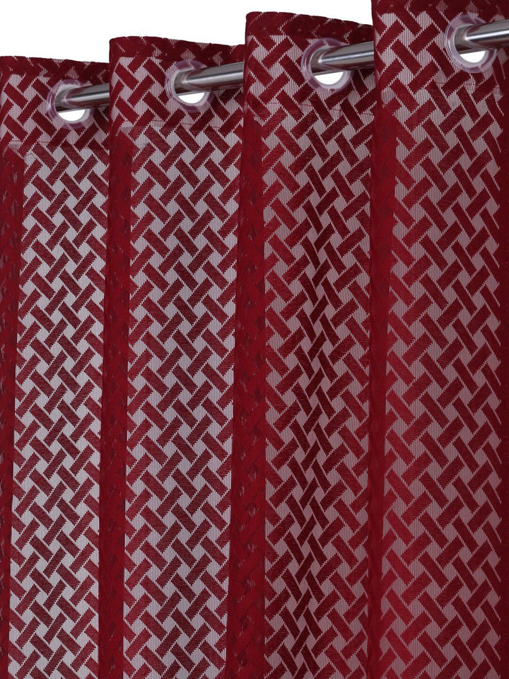 HOSTA HOMES Maroon Geometric Door Curtain