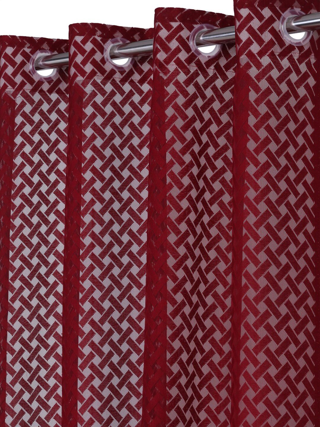 HOSTA HOMES Maroon Geometric Door Curtain