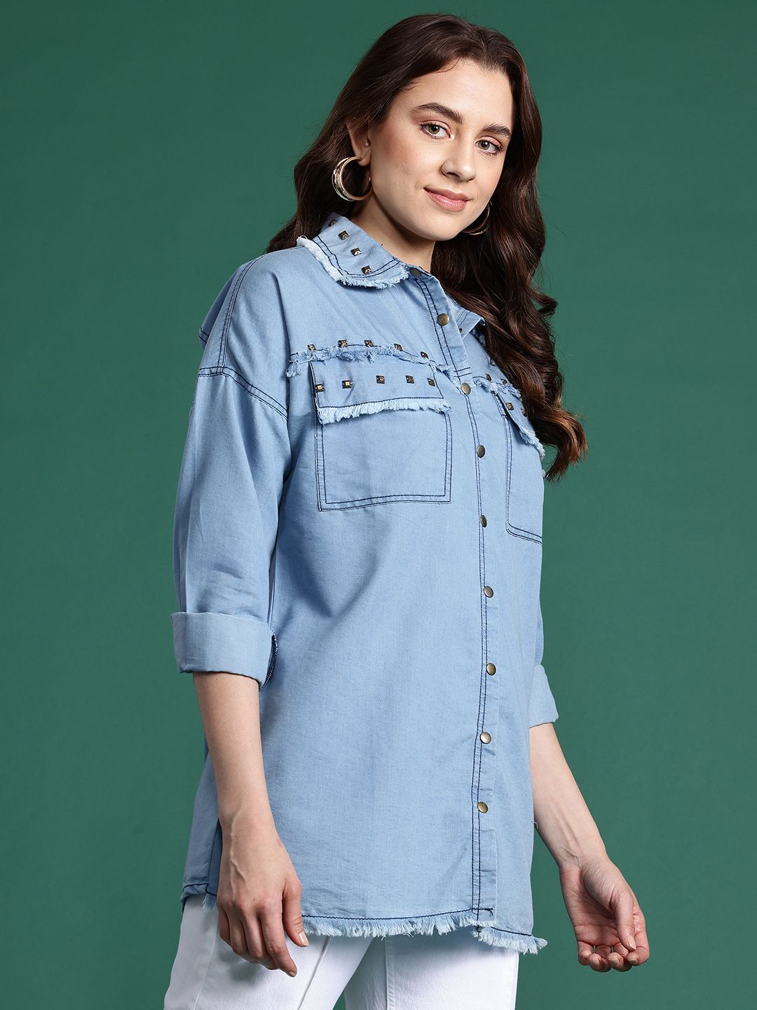 DressBerry Embellished Chambray Shirt