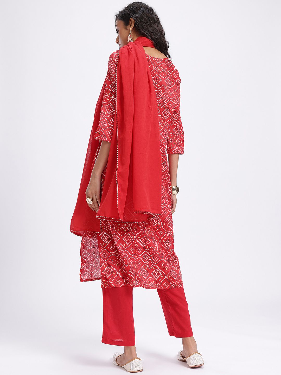 Anouk Floral Printed Pure Cotton Kurta with Trousers & Dupatta