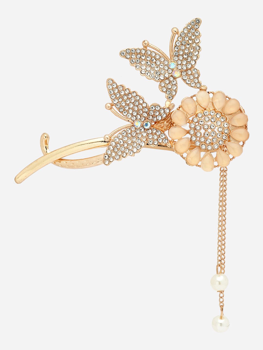 PANASH Women Stone Studded Butterfly Shaped Embellished Claw Clip