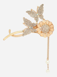 PANASH Women Stone Studded Butterfly Shaped Embellished Claw Clip