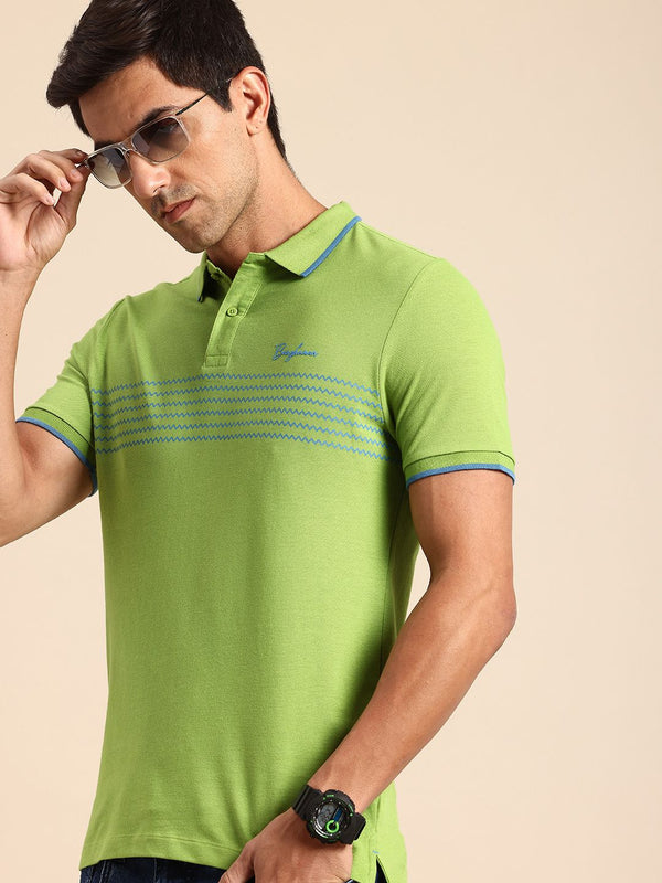 Being Human Geometric Printed Polo Collar Pure Cotton T-shirt