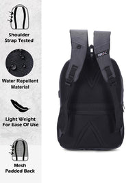 HRX by Hrithik Roshan Unisex Grey Backpack with Rain Cover & Reflective Strip