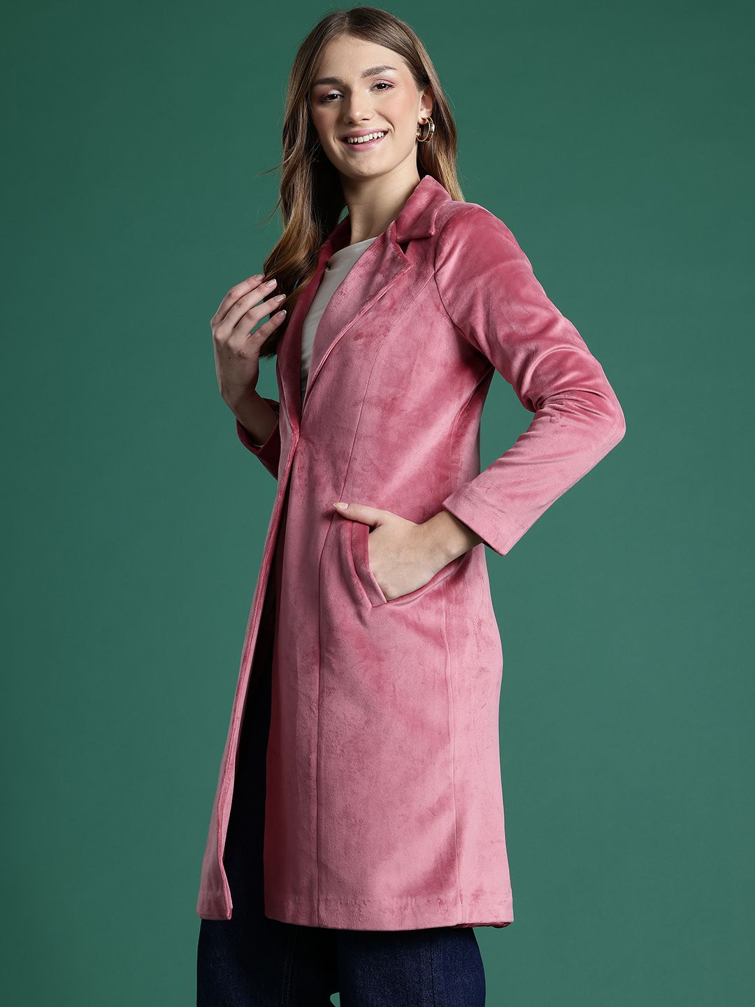 DressBerry Notched Lapel Collar Overcoat