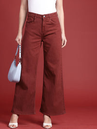 all about you Women Wide Leg High-Rise Stretchable Jeans