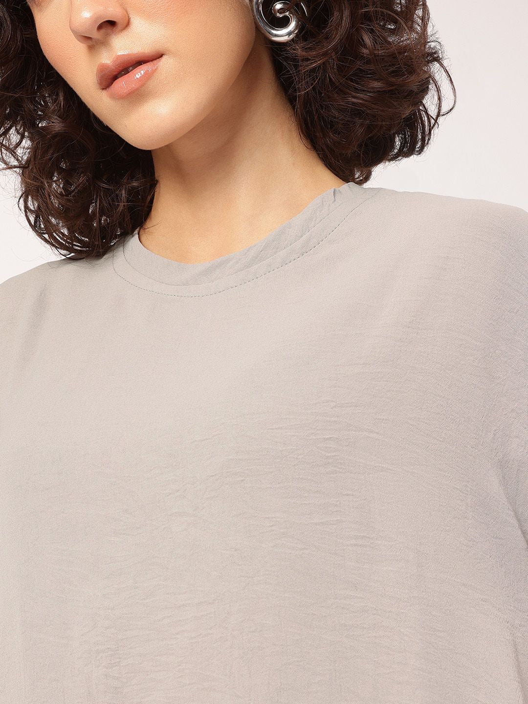 DressBerry Ultimate Grey Muted Melodies T-shirt Dress