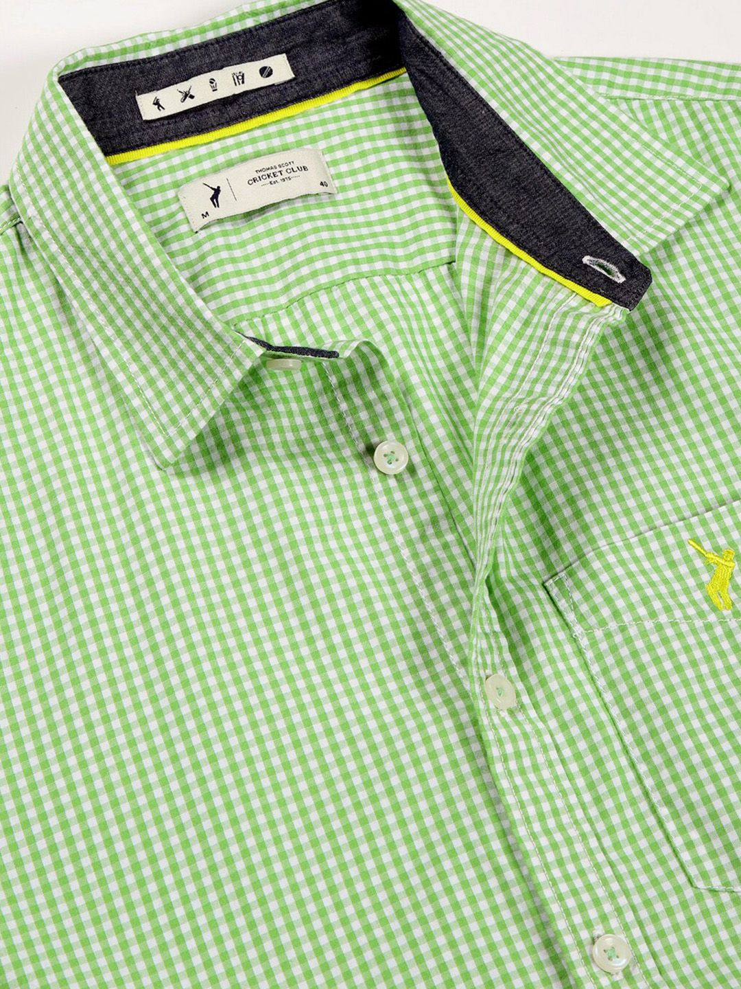 Thomas Scott Standard Slim Fit Checked Pure Cotton Casual Shirt