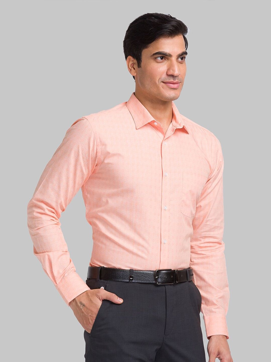 Park Avenue Slim Fit Geometric Printed Pure Cotton Formal Shirt