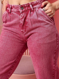 STREET 9 Women Comfort Straight Fit High-Rise Clean Look Pure Cotton Jeans