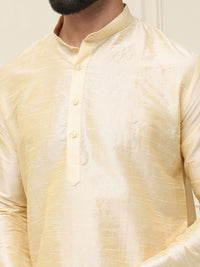 SOJANYA Men Gold-Toned Solid Straight Kurta
