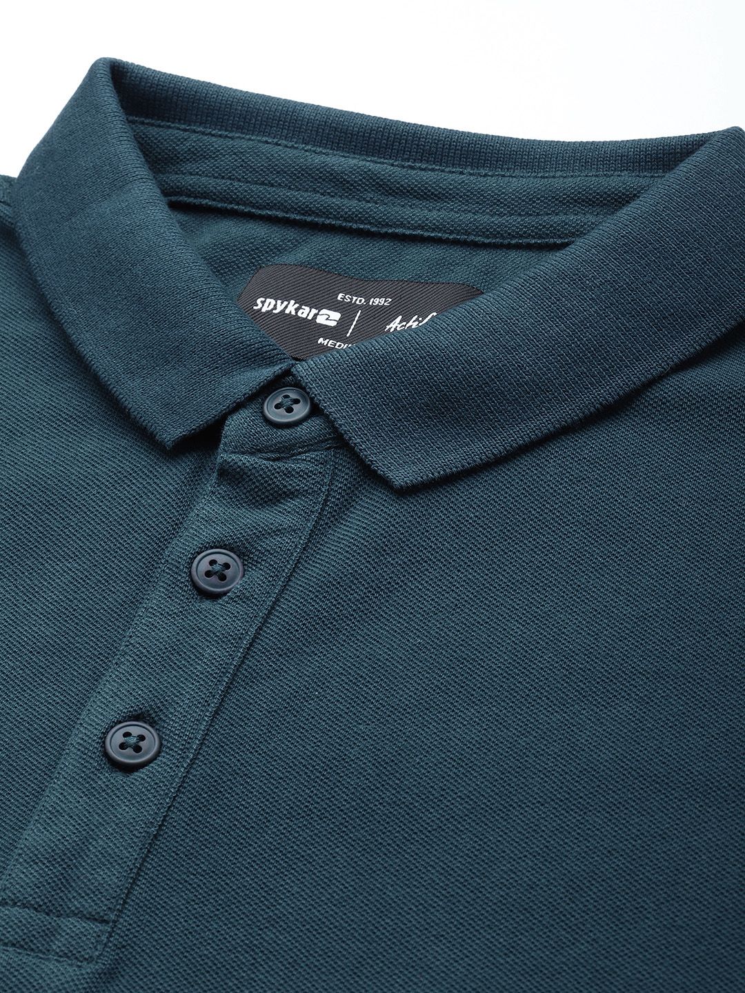 SPYKAR Pure Cotton Striped Polo Collar Slim Fit T-shirt