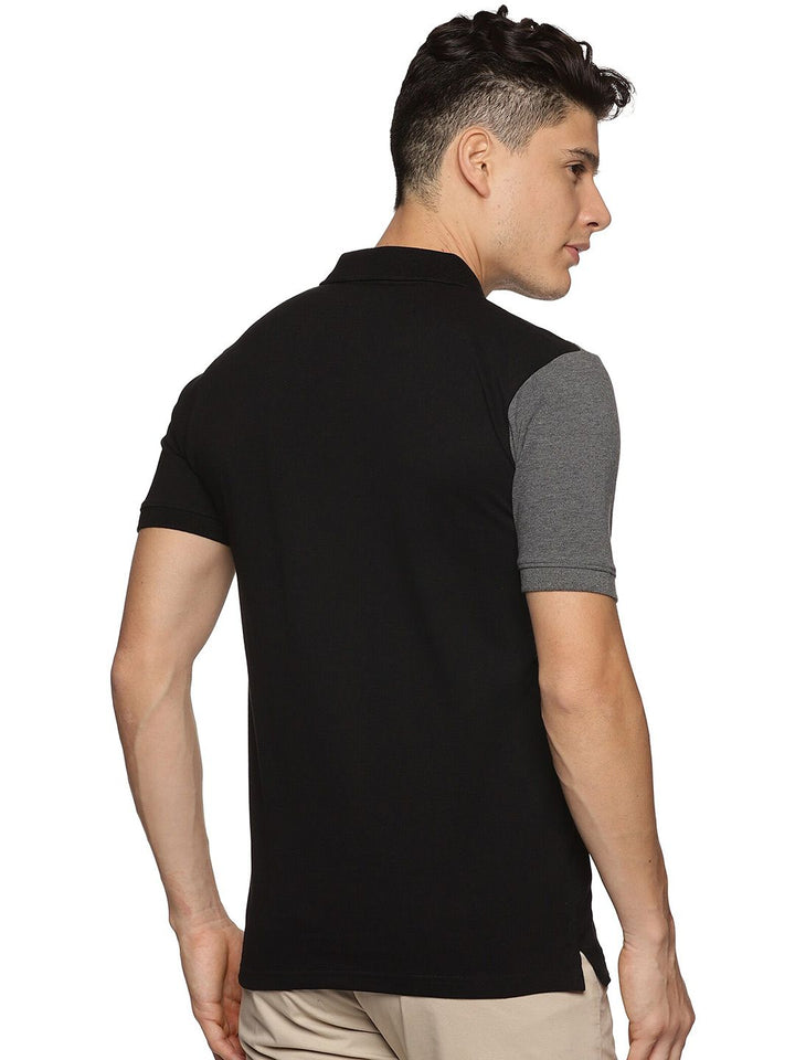 ADRO Colourblocked Cotton Polo Collar T-shirt