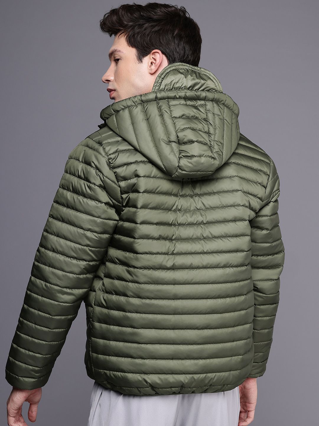 HRX by Hrithik Roshan Nature Therapy Rapid-Dry Antimicrobial Detachable Hood Padded Jacket