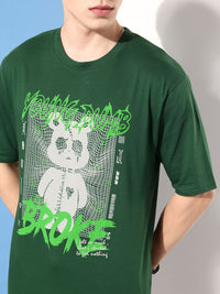 Difference of Opinion Men Pure Cotton Printed Oversized T-shirt