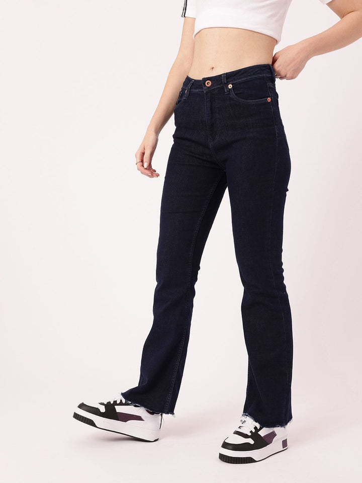 DressBerry Women Modern Vibe Stretchable Frayed Jeans