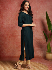 Libas Geometric Embroidered Sequinned Straight Kurta