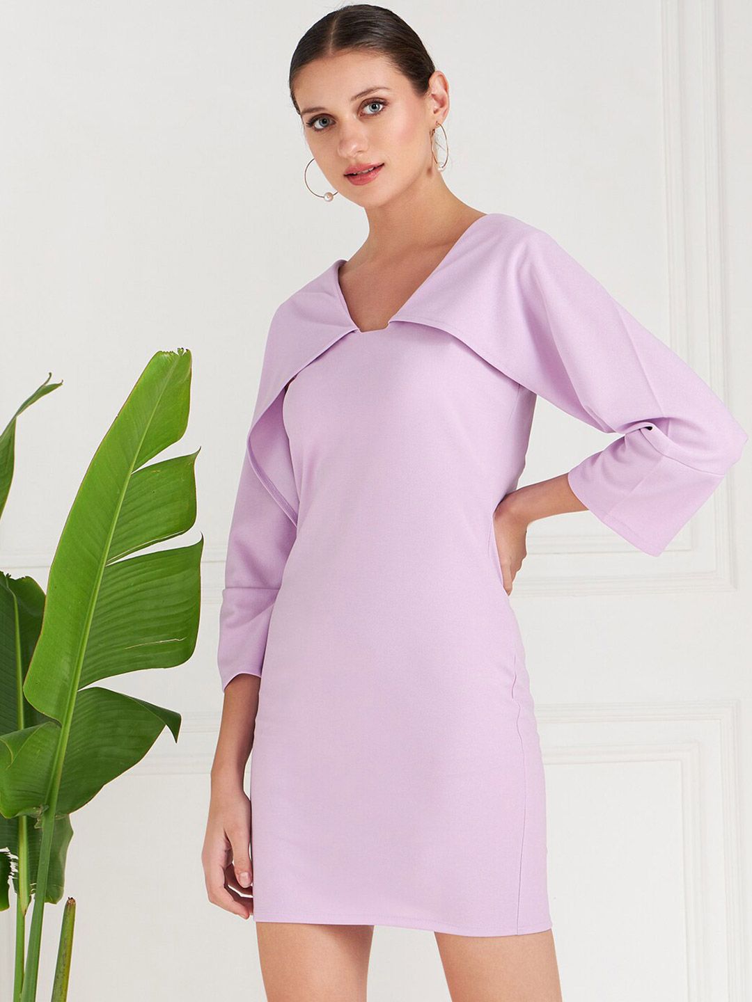 Athena Lavender Scuba Mini Bodycon Dress