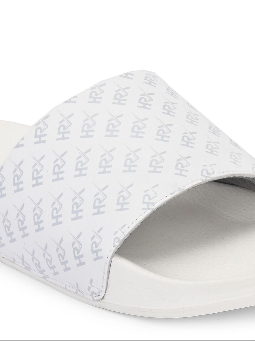 HRX by Hrithik Roshan Men White & Grey Printed Sliders