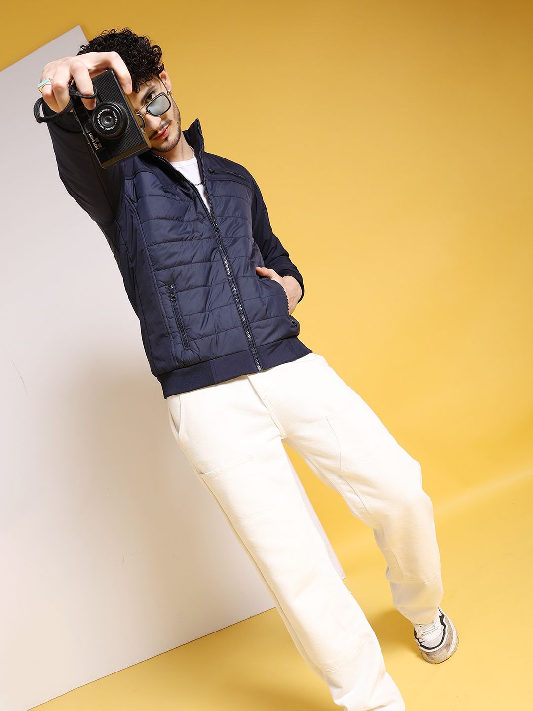 The Indian Garage Co Navy Blue Lightweight Padded Jacket