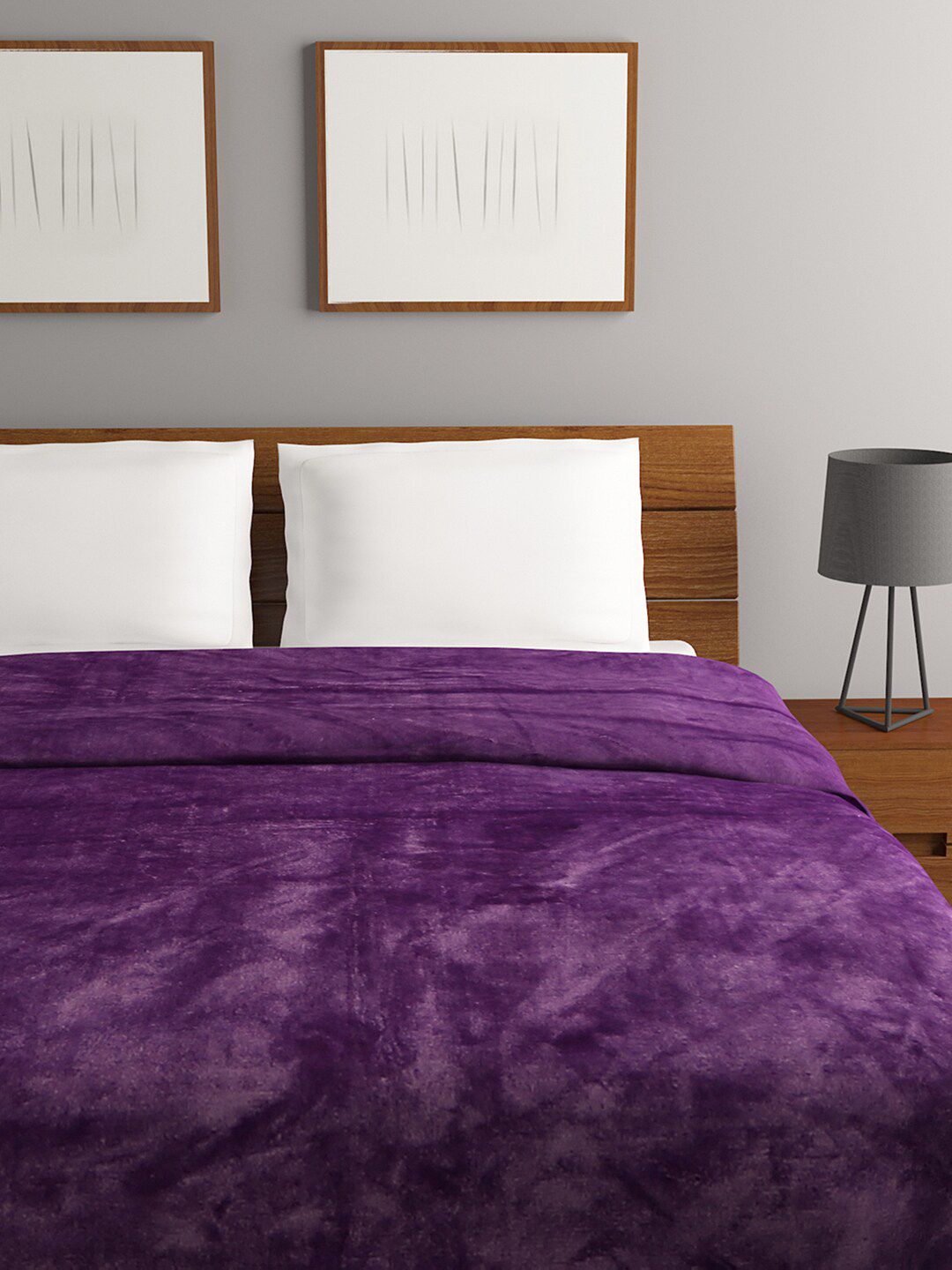 BOMBAY DYEING Fidelis Purple Mild Winter 284 GSM Double Bed Blanket