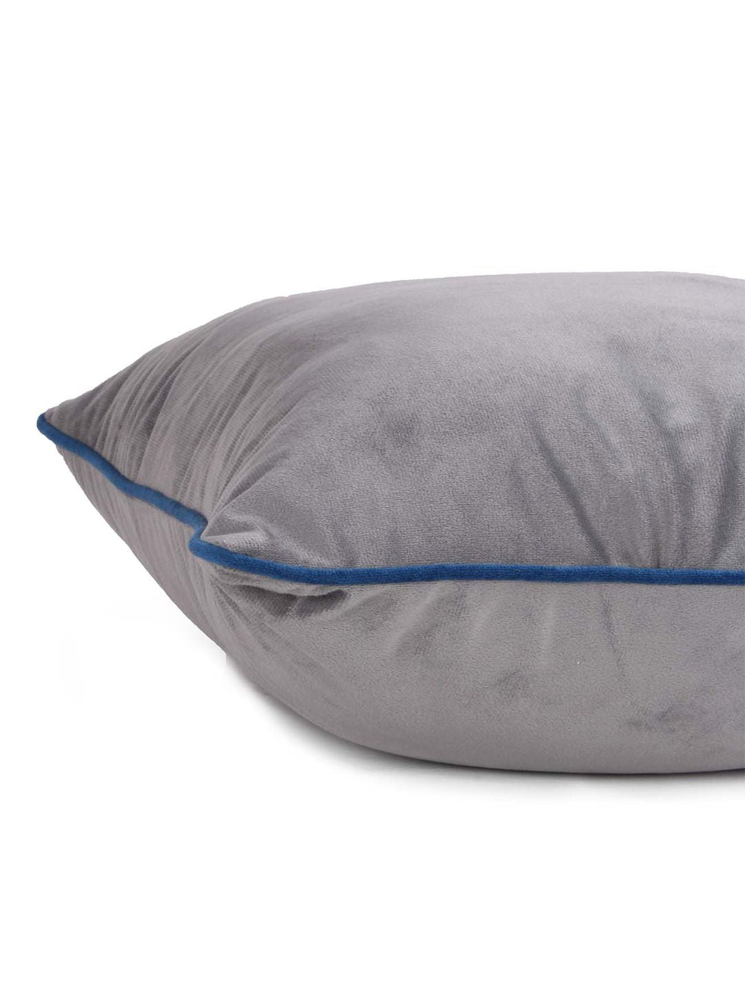 STITCHNEST 5 Pcs Blue & Grey Velvet Square Cushion Covers