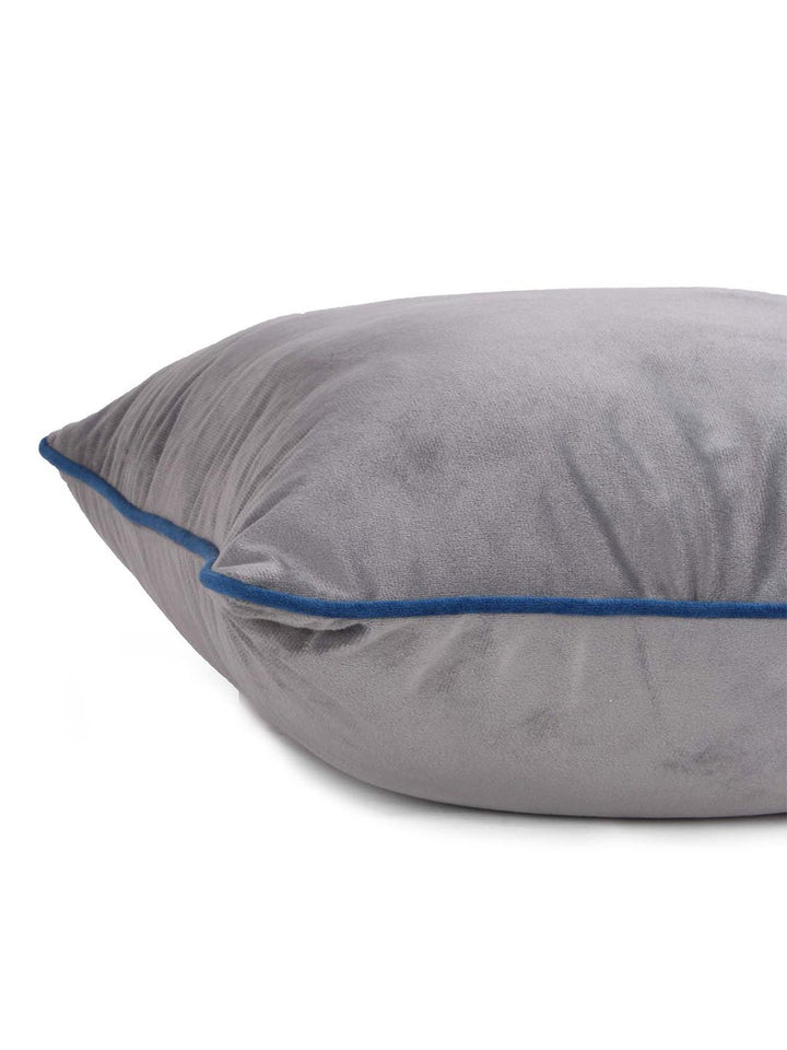 STITCHNEST 5 Pcs Blue & Grey Velvet Square Cushion Covers