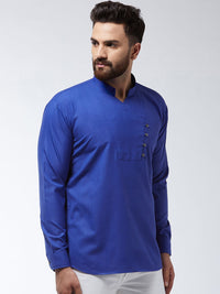 SOJANYA Lelaki Biru Solid Kurta Lurus