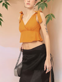 DressBerry Twist & Tie Wrap Crop Top